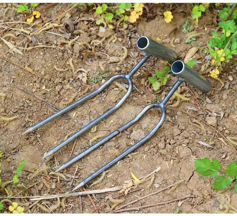 Handheld Adjustable Gardening Two Teeth Fork Stainless steel multifunction Gardening Spade Fork