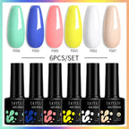 LILYCUTE 7ML 6PCS Neon Gel Nail Polish Set fluorescent Series Color Changing Semi Permanent Soak Off Manicure kit Nail Art Gel