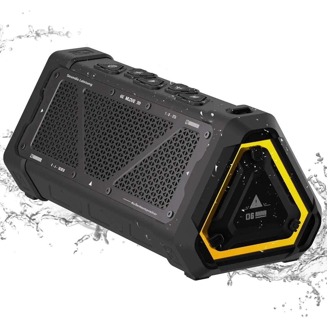 MLOVE P3 Outdoor Bluetooth Speaker, 40W Output Power Bluetooth 5.3 Speaker ,Stereo Sound IPX7 Waterproof,Micro SD Card,RGB Light Main image