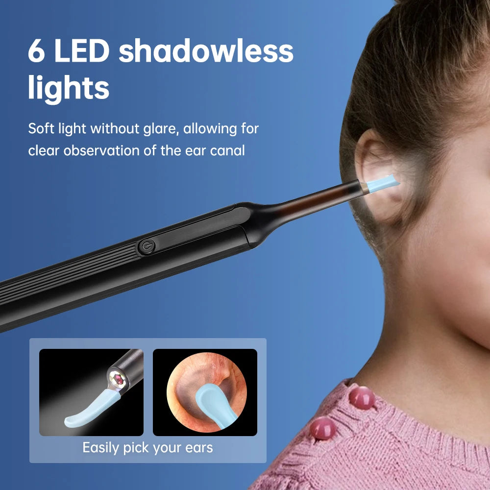 Visual Ear Wax Cleaner with Camera Safe Earwax Removal Endoscope with Camera Luminous Otoscope Ear Cleaning Tools Ear Care