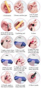 28Pcs/Set Gel Nail Polish Set Glass bottle Soak Off UV Gel Varnish Red Pink Colorful Gel Polish Matte Top Base Coat Nail Gel Kit