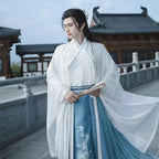 Original Chinese Floral Clouds Hanfu Dress Men Women Traditiional Weijin Period Gradient Costume Niche Fairy Cosplay Clothing