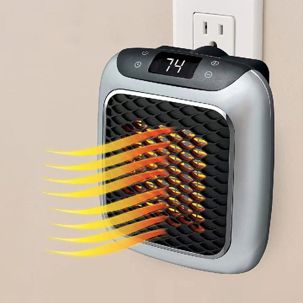 EU Plug In Heater Mini Electric Heater Warmer Wall Mounted PTC Ceramic Space Heater Portable Heater Fan for Home Office Bedroom