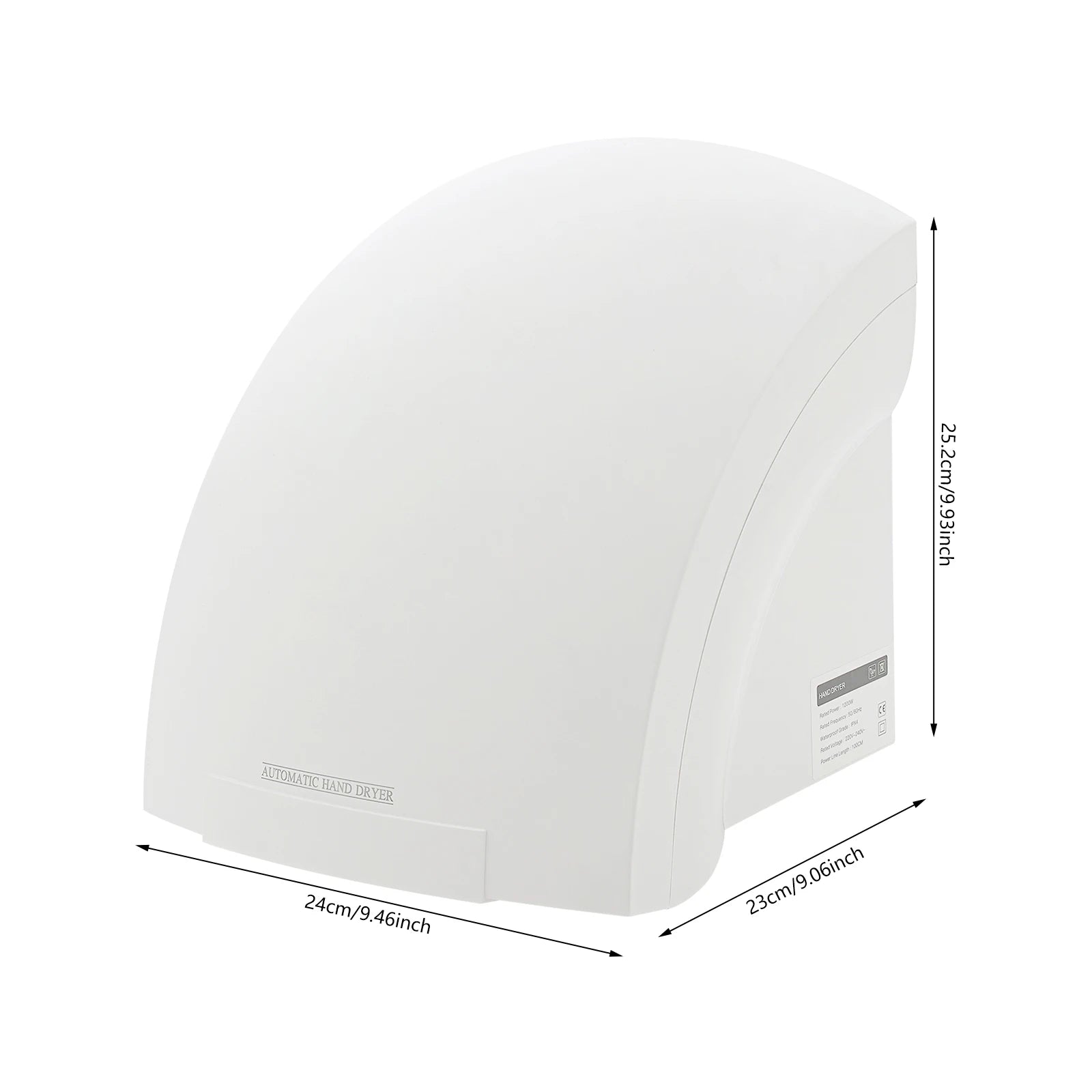 Electric Infrared Sensor Hand Dryer 1200W High Efficiency Automatic Commercial Compact Air Hand Dryer for Home Restrooms Office