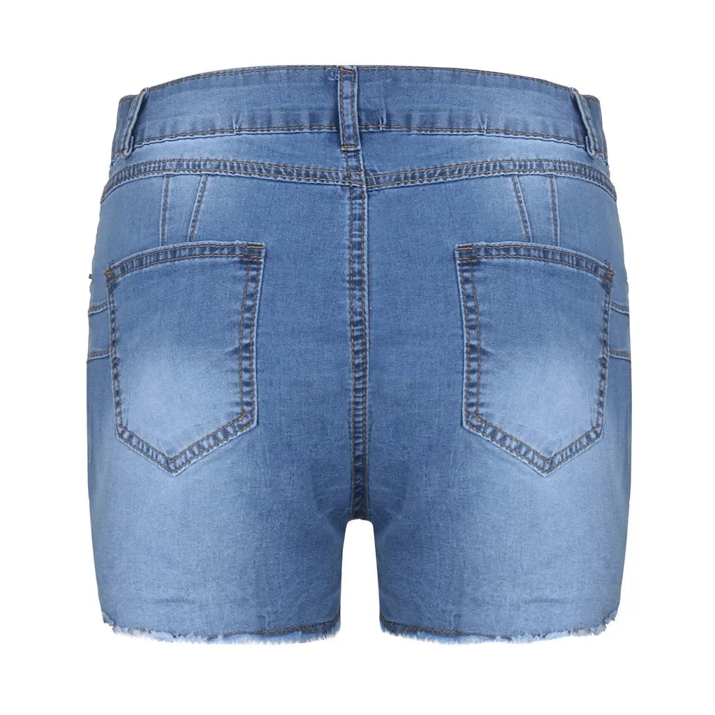 Women's High Waist Butt Lifting Denim Shorts Frayed Hem Stretchy Bodycon Jeans Shorts Sexy Summer Club Hot Pants Streetwear 2026