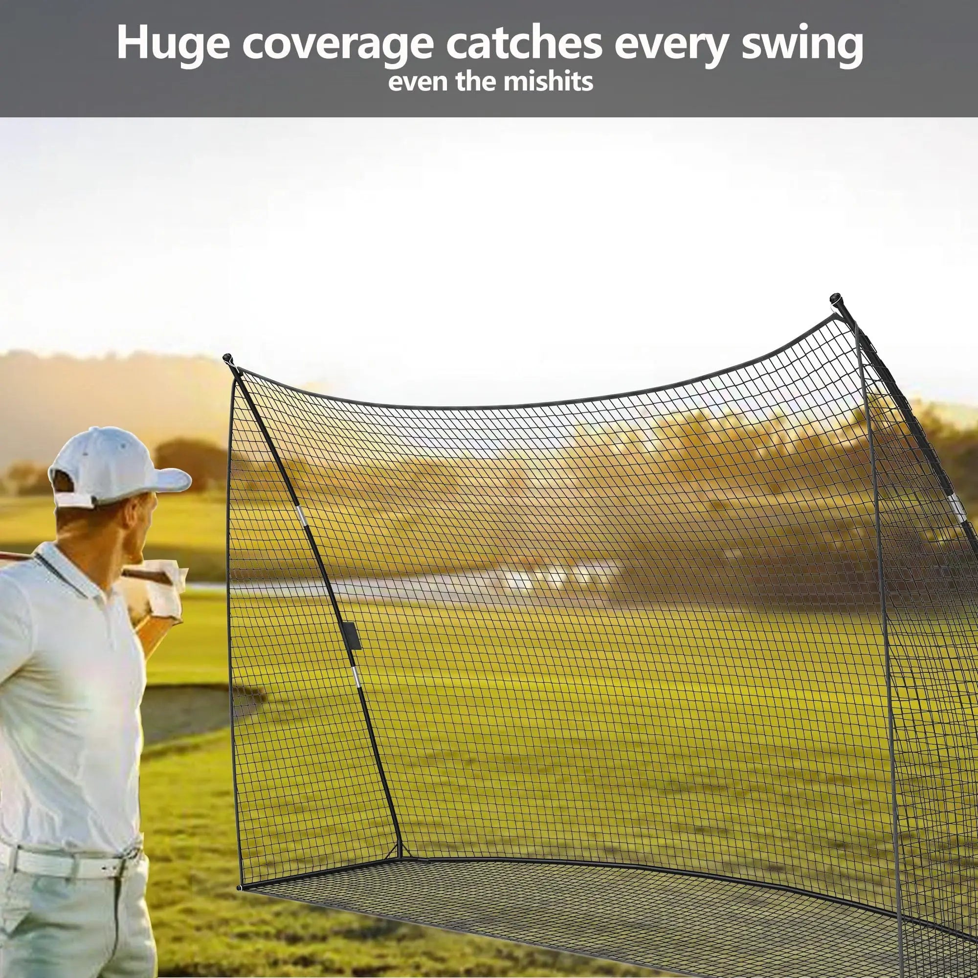 10x7 FT Golf Practice Net Portable Backyard Hitting Net Swing Chipping Training Equipment With Carry Bag Tool-Free Setup