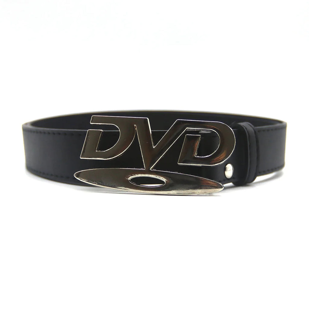 Unisex Nostalgic Design DVD Buckle Belt Men Women Decoration Paired with Jeans Waist Straps Belt Versatile Design Sense Belt