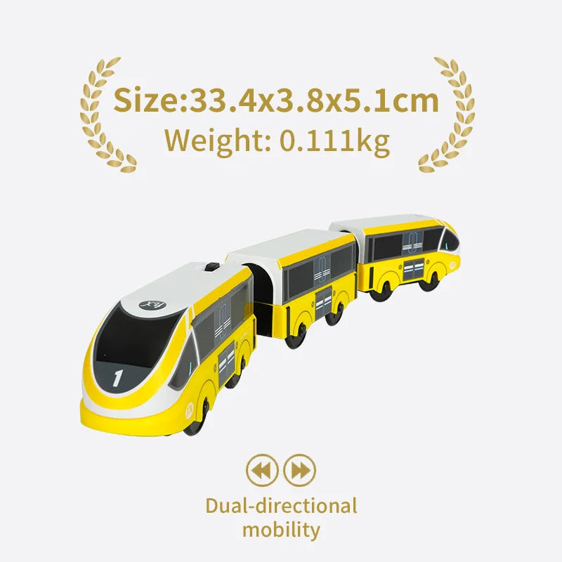 Wooden Railway Train Locomotive Magnetic Electric Car Train Toys Fit Biro Wooden Diecast Slot Train Track Railway Christmas Gift