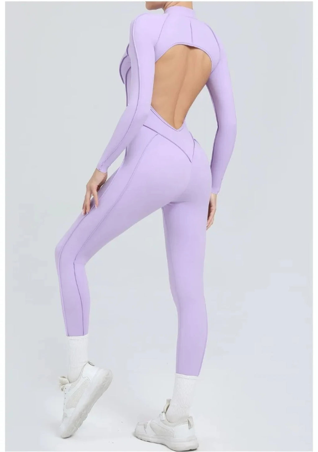 Women's Yoga Jumpsuit Hip Lift Sports Fitness Removable Padding Backless Zipper Leggings One-Piece Running Workout Gym Jumpsuit