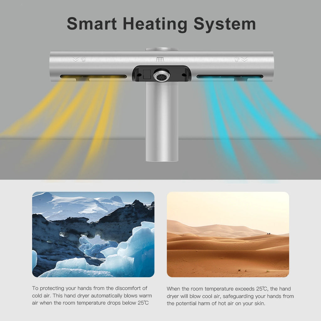 AIKE 2-in-1 Automatic Sensor Tap Hand Dryer Stainless Steel Integrated Basin Faucet High Speed Air Hand Drying Device AK7120