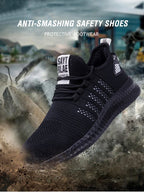 Work Safety Shoes Summer Breathable Men Air Cushion Work Protective Sneakers Anti-Puncture Work Shoes Male Steel Toe Shoes