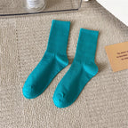 33 Colors Summer Cotton Soft Socks Happy Colorful Women's Mid-tube Stocking Fashion Trend Red Green Ankle Sox Autumn Hosiery