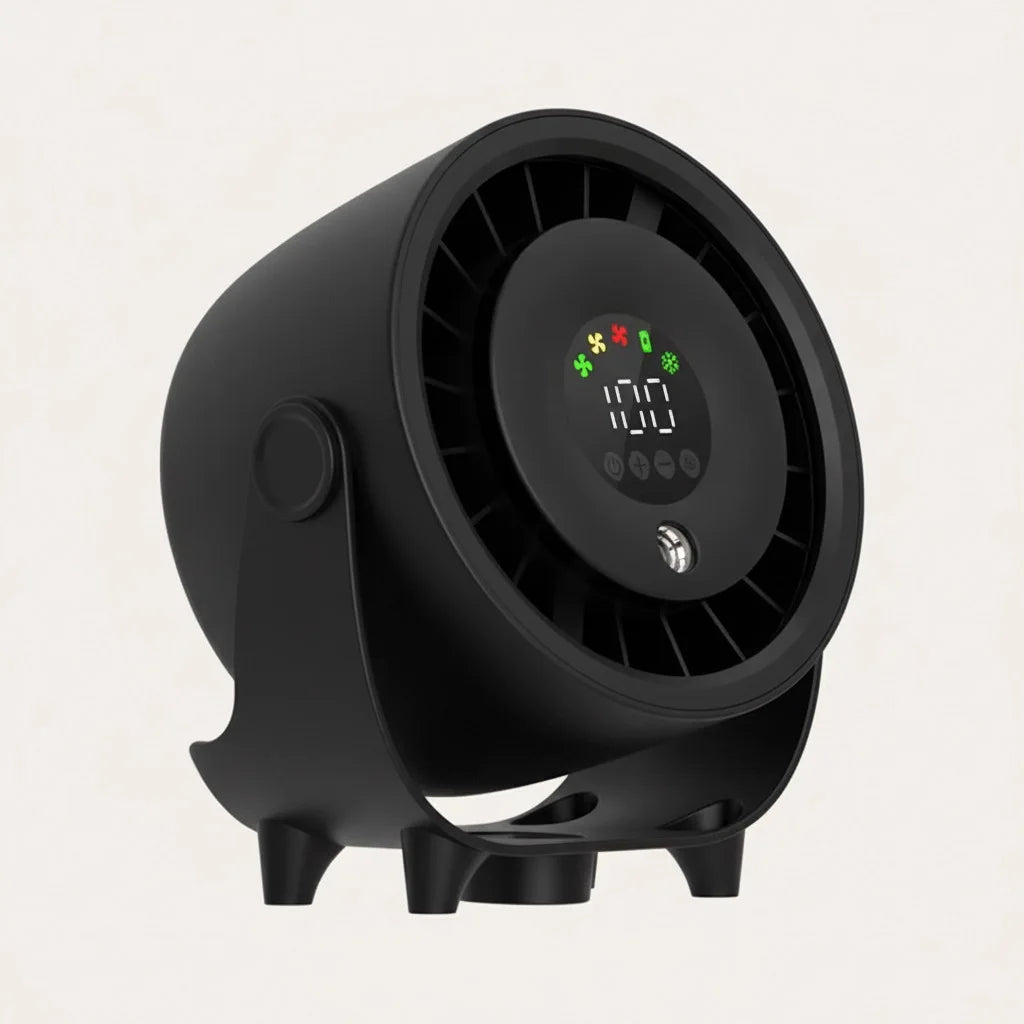 New Misting Fan Humidifying Rapid Cooling Hanging Hole Low Noise Digital Display Button Controlled Speed Fine Absorbable