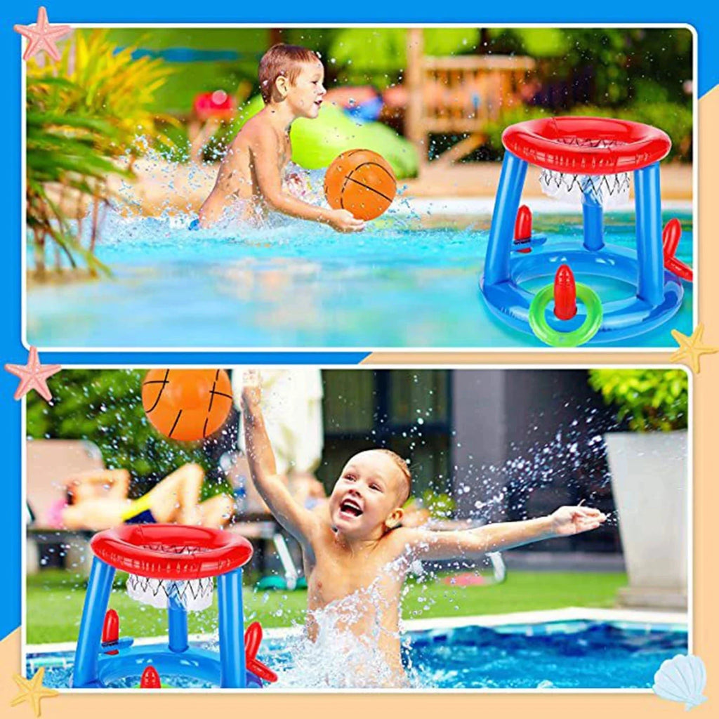 Inflatable Ring Throwing Ferrule Game Floating Basketball Hoop Interactive Water Sport Toy Party Favor Beach Fun Pool accessory