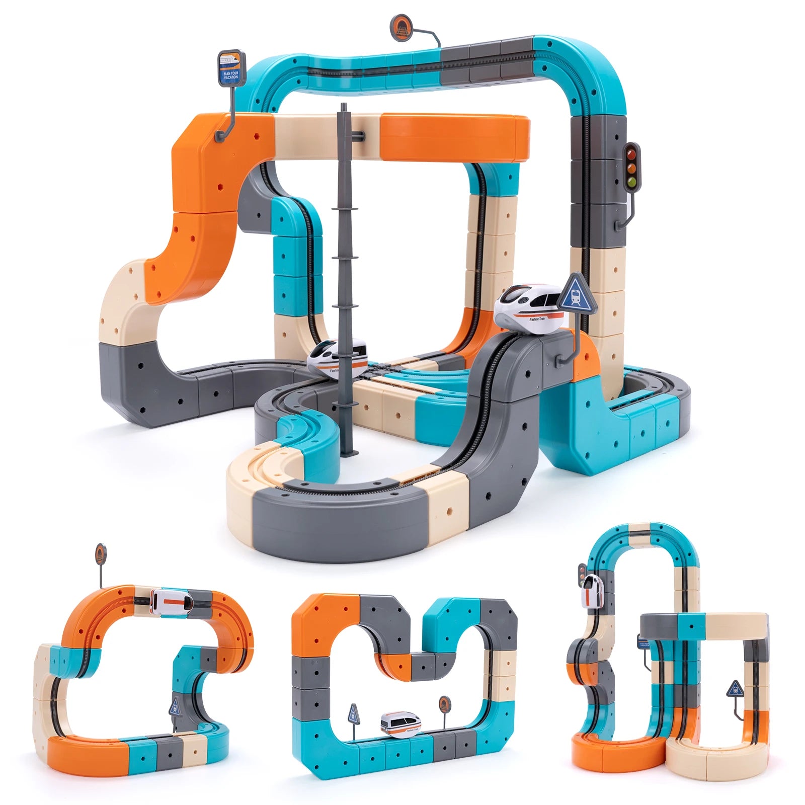 Kid Anti-Gravity Magnetic Attraction Track Train Changeable Magnetic Magic Rail Car Electric Train Building Toy for Kids Gifts