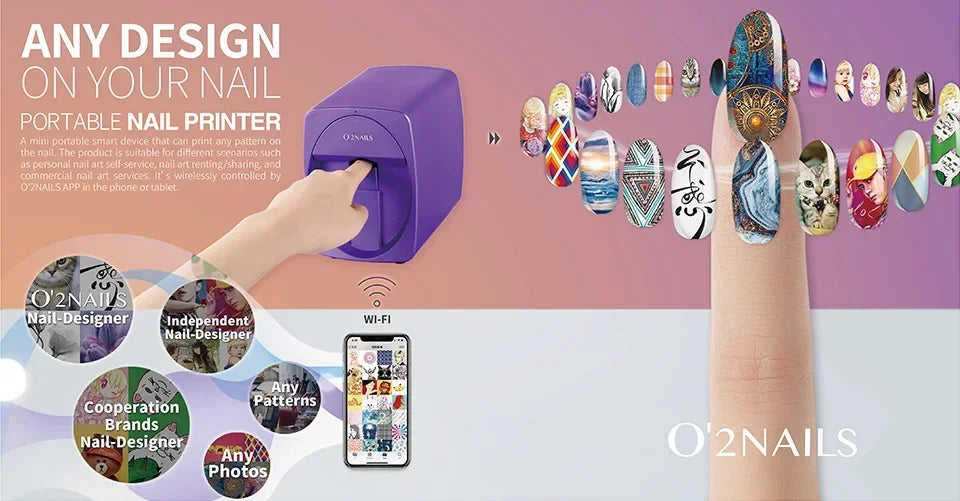Smart 3D Mobile Nail Printer M1 Pattern Digital Nail Art Printer Machine DIY Portable H1 Nail Art Equipment From Phone