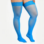 2026new Over Knee Thigh High Stockings Anti-slip Plus Size Black Oversized Fishnet Long Lace Socks for Women XXL Spring Summer