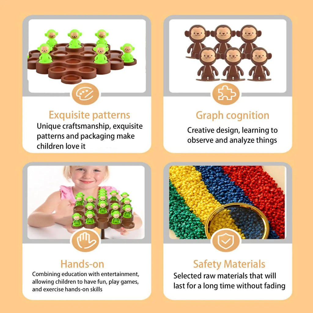1pc Balancing Tree Toy Digital Monkey Balance Scale Educational Number Board Game Kids Learning Toys Montessori Math Toy