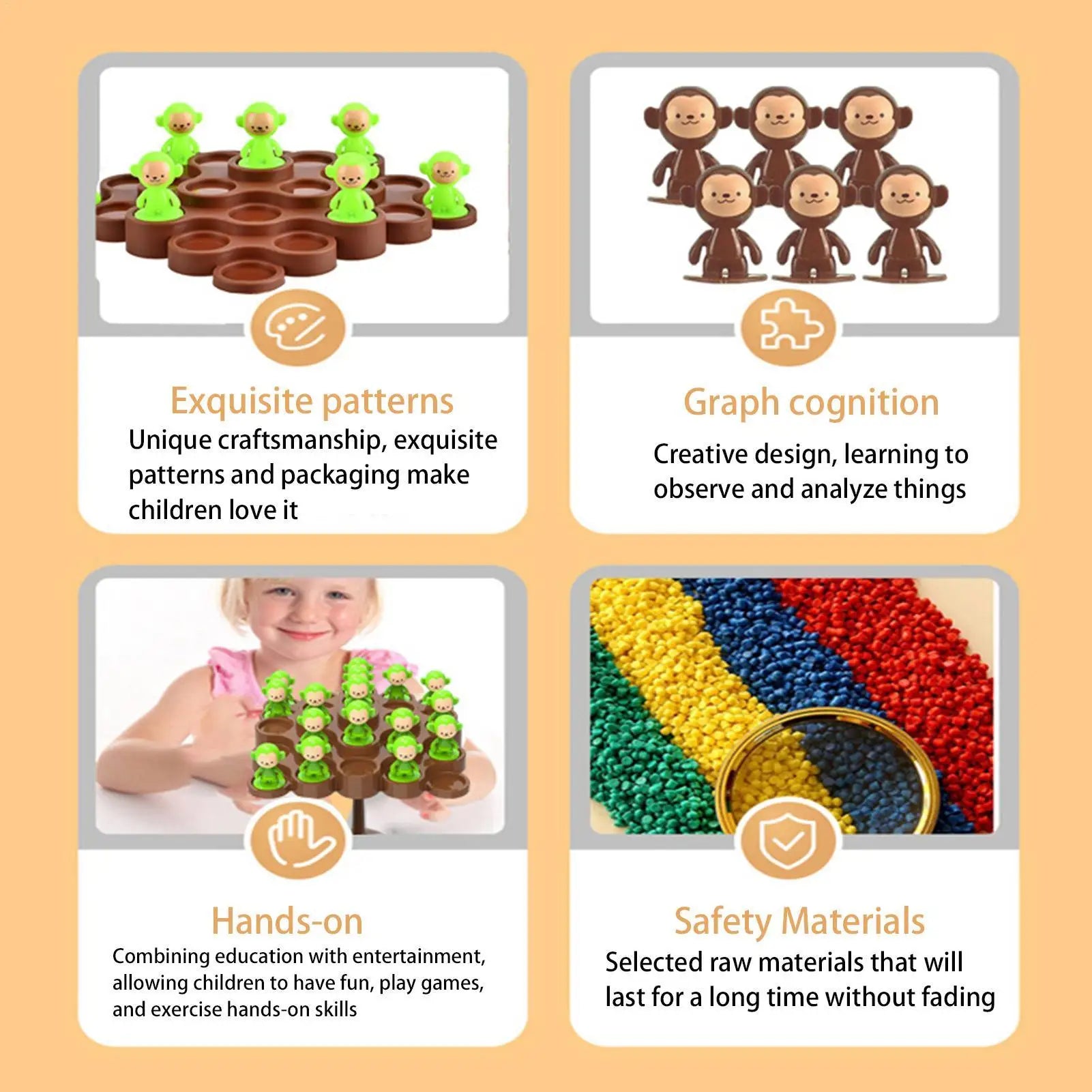 1pc Balancing Tree Toy Digital Monkey Balance Scale Educational Number Board Game Kids Learning Toys Montessori Math Toy