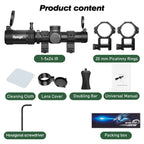 1-5X24 Tactical Optical Scope Red and Green Illuminated Reticle Hunting Scopes Compact Scope Sight