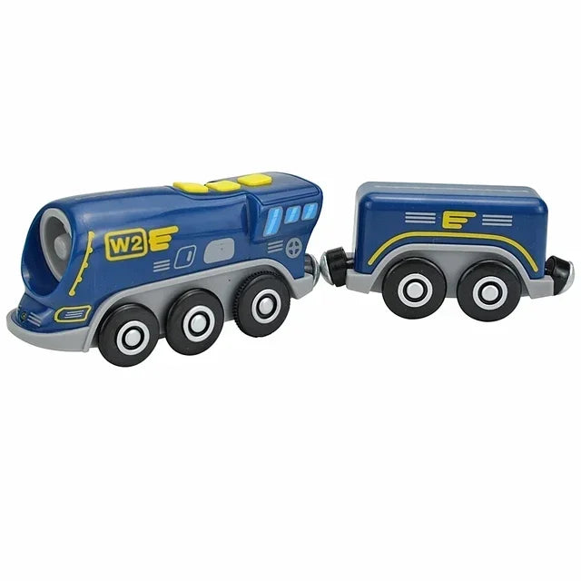Wooden Locomotive Magnetic Electric Car Train Toys Fit Biro Wooden Diecast Slot Train Track Railway Educational Toys For Kids