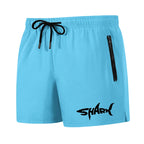 Shark Graphic Men's Board Shorts Summer Casual Beach Shorts with Mesh Liner Zipper Pockets Quick Dry Swim Trunks Bathing Suit