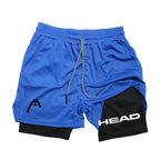 Anime Berserk Head Running Shorts Men Fitness Gym Training 2 in 1 Sports Quick Dry Workout Jogging Double Deck Summer
