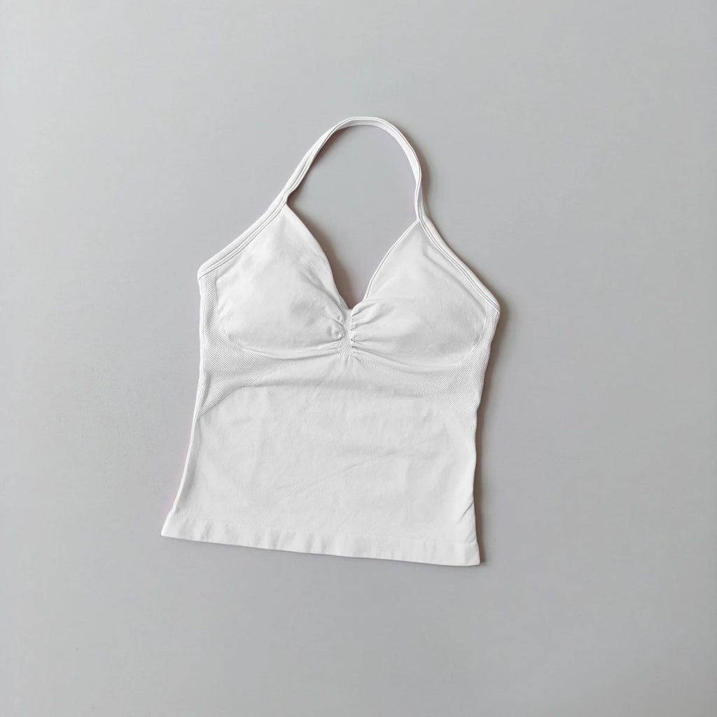 Longline Strappy Top Yoga Vest Woman Backless Tank Tops Sports Fitness Bras Running Workout Gym Halter