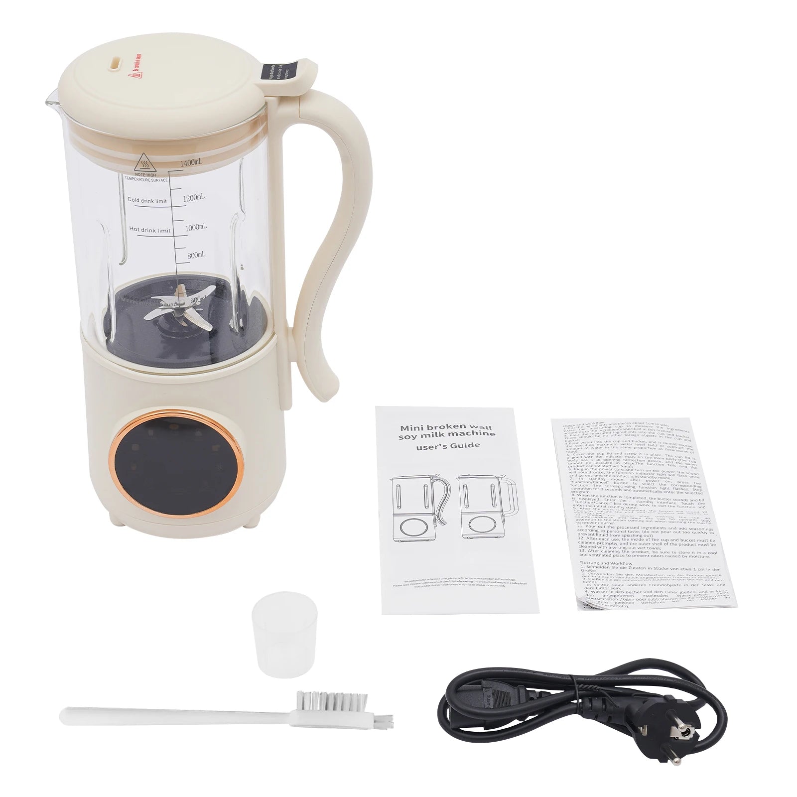 1.4L Nut Milk Maker Machine 1400ML Juicer Soy Milk Machine with 16 Blades for Homemade Plant Oats Almond Cereal Drinks