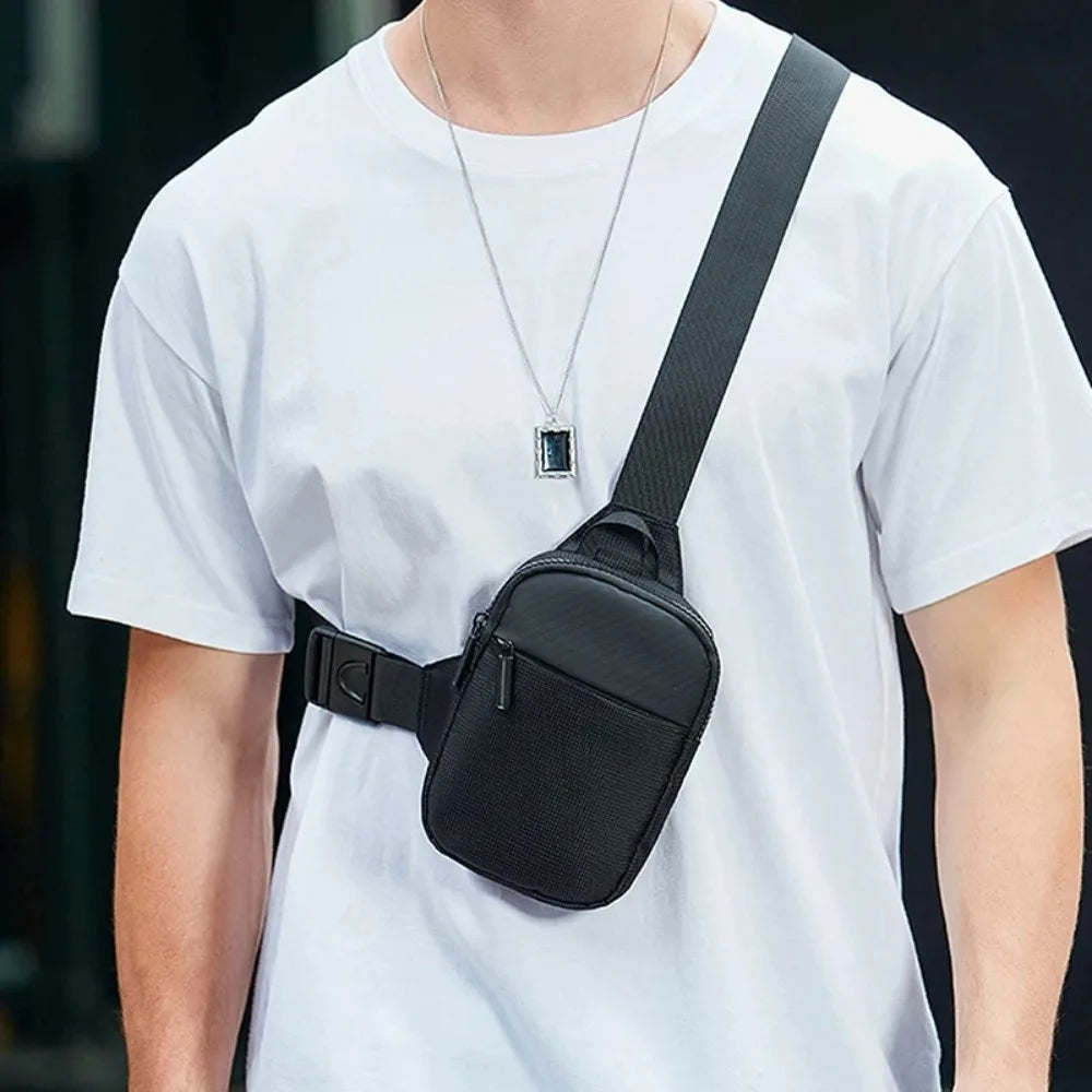 Mini Chest Bag for Men Women Casual Sling Shoulder Crossbody Pack Nylon Waterproof for Outdoor Running Cycling Travel Phone 2026 Image principale du produit