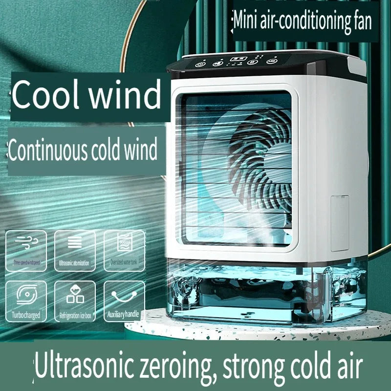 Quiet 3-Speed Portable Air Conditioner Mini Evaporative Cooler Humidifier for Bedroom
