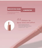 Matte Brightening Lying Silkworm Pen Pink Brown Two-color Highlighter Contour Shadow Pen With Detail Blending Brush Eye Makeup