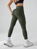 Women's High-Waisted Butt-Lifting Leggings - Pockets, Double-Layered, Ideal for Cycling & Running