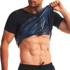 Men Sweat Sauna T-shirt Heat Trapping Compression Shirts Waist Trainer Sportswear Slimming Sauna Suit Fitness Fat Burning Tops