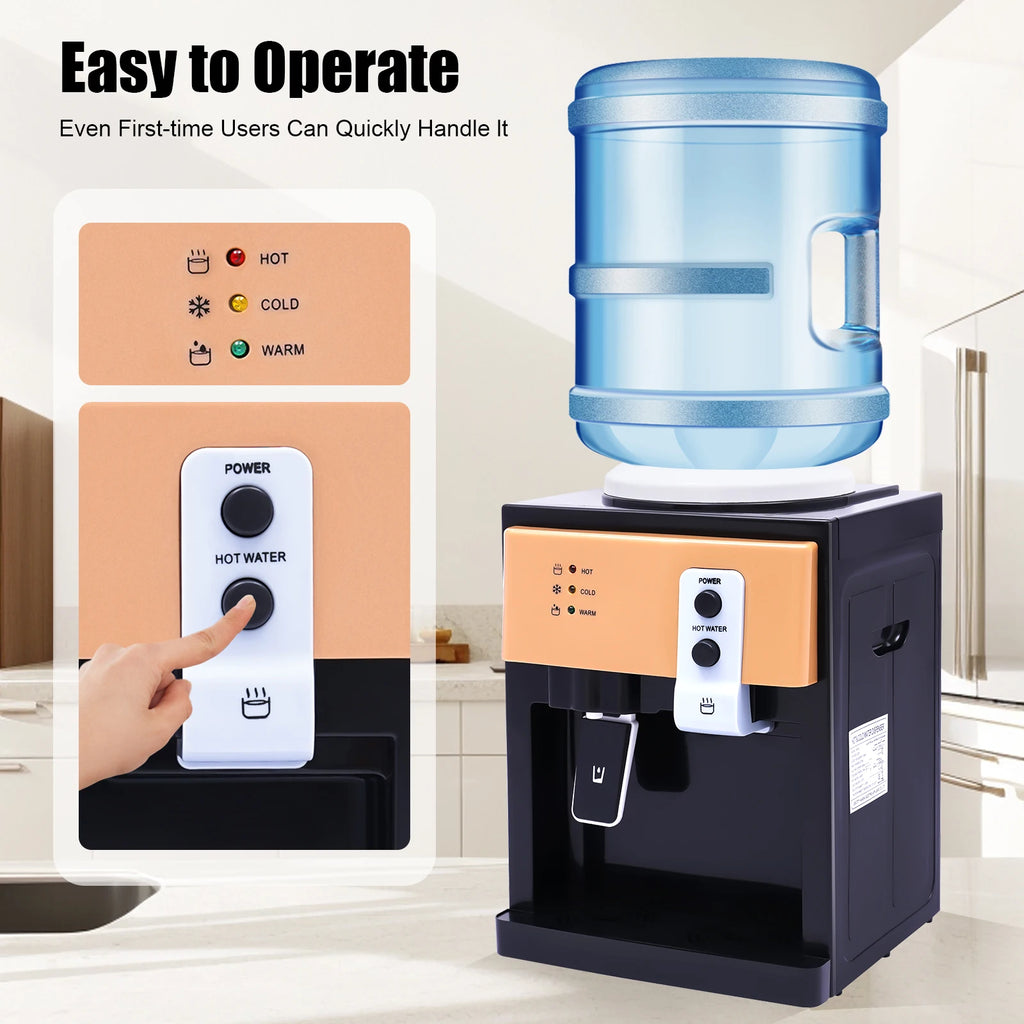 220v Hot Cold Water Dispenser Top Loading Water Cooler Dispenser Hold 3.5l/5l/10l /18.9l Countertop For Desks,coffee tables