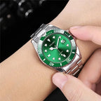 Fashion Watch Casual Clock Montre Homme Business Men Quartz Watch Calendar Green Water Wok Ghost Sport Men Wristwatch