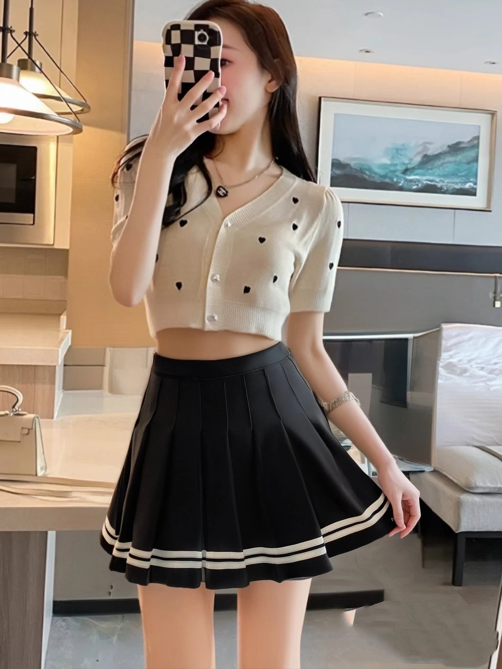Vintage Korean Style Patchwork Skirt Harajuku JK Black Pleated Skirts Gothic Streetwear High Waist Mini Skirt Women Punk Skirt