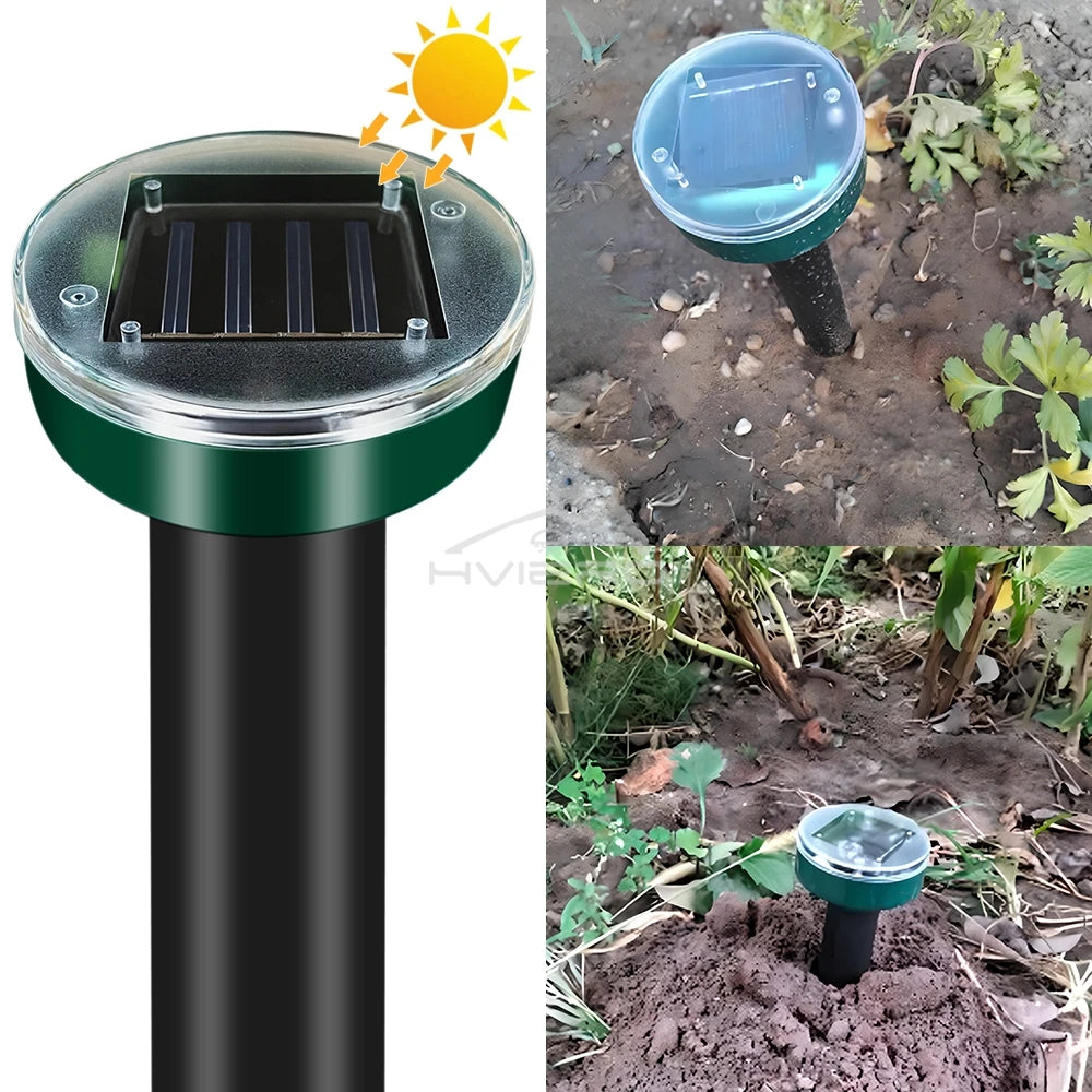 4/8X Solar Repeller Powered Ultrasonic Sonic Mouse Mole Pest Rodent Repellent Vibration Wave Yard Outdoor Garden Lawn Farm Field Image secondaire du produit