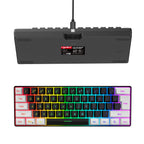 New 61keys Wired White Black Keyboard RGB Gaming Mouse Office Kit Backlight Keyboard and Mouse Combos for PUBG Gamer