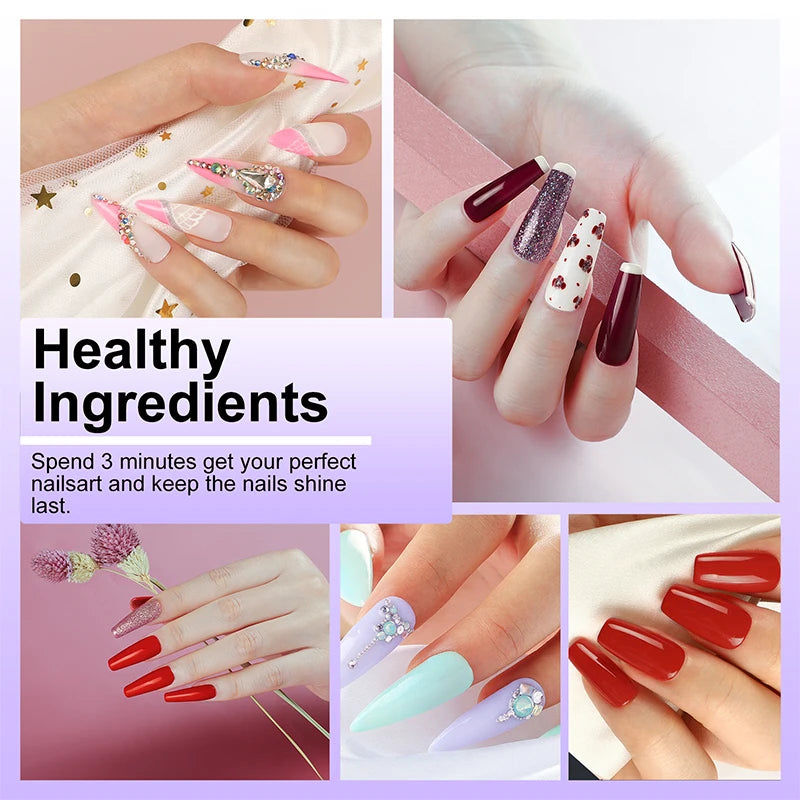 Gel Varnish Kit Professional Nail Gel Kit With Nail Dryer Soak Off Nail Gel Polish Kit  Base Coat  Top Coat Manicure Tools Set