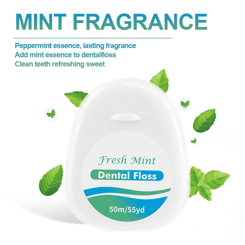 6/3/1 pcsWhite Box Mint Dental Floss Roll - Cleaning Oral Tools - Dental Floss Stick Adult Home Set - Cleaning Interdental Brush Secondary image