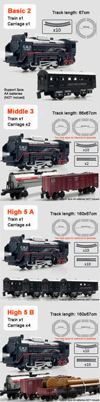 Classical Railway Freight Train Toy Electric Train Track Set with Light Tracks Model Toys for Kids Gift Children Adult Toy