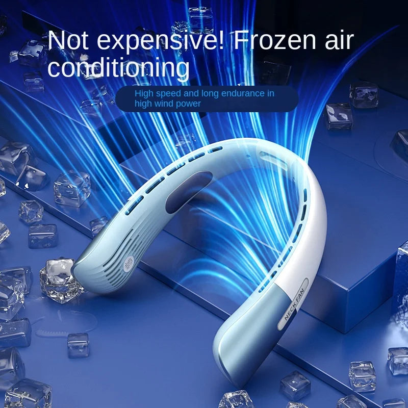 Portable Bladeless 360 ° Cooling 5 Speed Long Battery Life Portable Neck Fan For Outdoor & Office