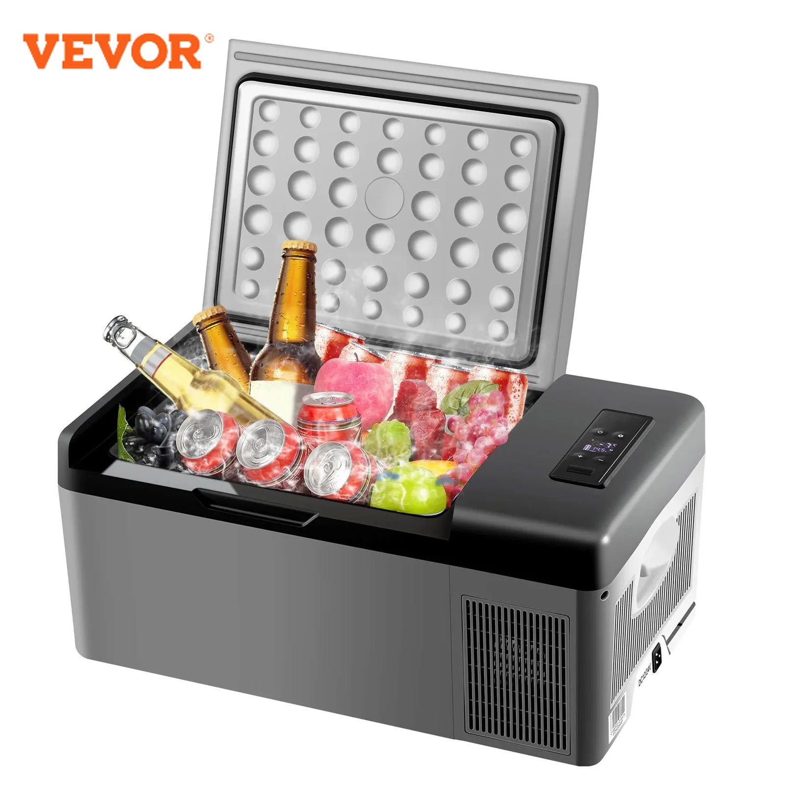 VEVOR Mini Fridge Mini Refrigerator Portable Car Freezer 12V/24V 15L Compressor Cooler for Traveling Camping Outdoor Activities Image principale du produit