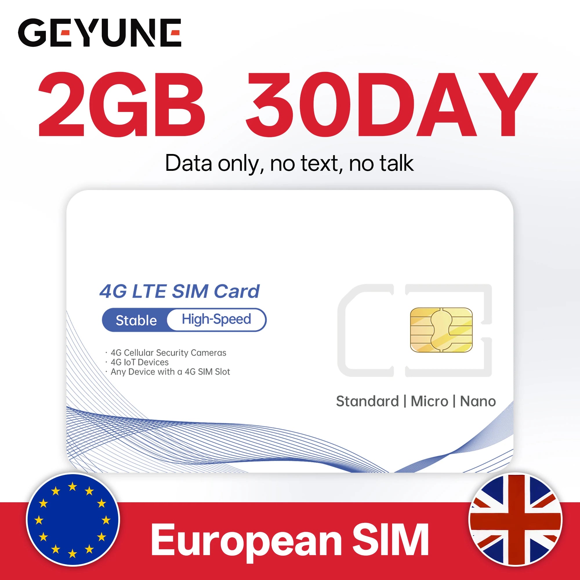 Europe Prepaid Data SlM Card,Coverage in Europe/UK Countries,High-Speed 5G/4G LTE,Data-only SIM Deal for 4G Camera and Travel