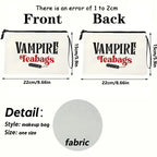 VAMPIRE Teabags Themed Toiletry Bag Menstrual Period Pouch Fashionable Portable Travel Organizer Creative Wristlet Makeup Bags
