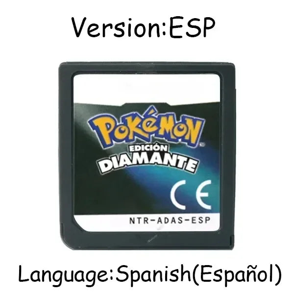 Pokemon Series DS Game Cartridge Video Game Console Card HeartGold SoulSilver Diamond Platinum Pearl Multilingual for NDS 3DS