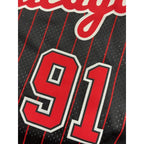 Mens Stripes Basketball Sports Jersey, Breathable Sleeveless Pattern Embroidery Sweatshirt Training Competition Sports Uniforms