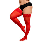 2026new Over Knee Thigh High Stockings Anti-slip Plus Size Black Oversized Fishnet Long Lace Socks for Women XXL Spring Summer