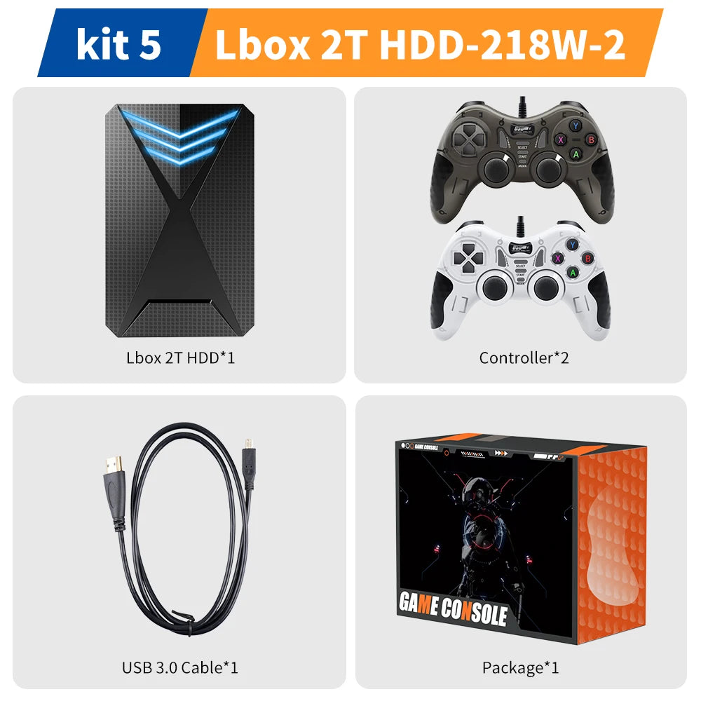 JMachen Hyper Base Lbox Retro Game Console for PS4/PS3/Switch/PS2/Wii/WiiU/PS1 Launchbox 2TB Gaming HDD with 4200+ PC/3D Games